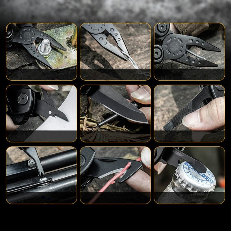 folding pocket tool knife – pliers, screwdriver, opener & whistle with sheath folding pocket tool knife – pliers, screwdriver, opener & whistle with sheath