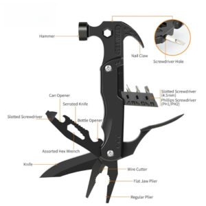 hammer tool – folding pliers, screwdrivers & opener for camping & emergency