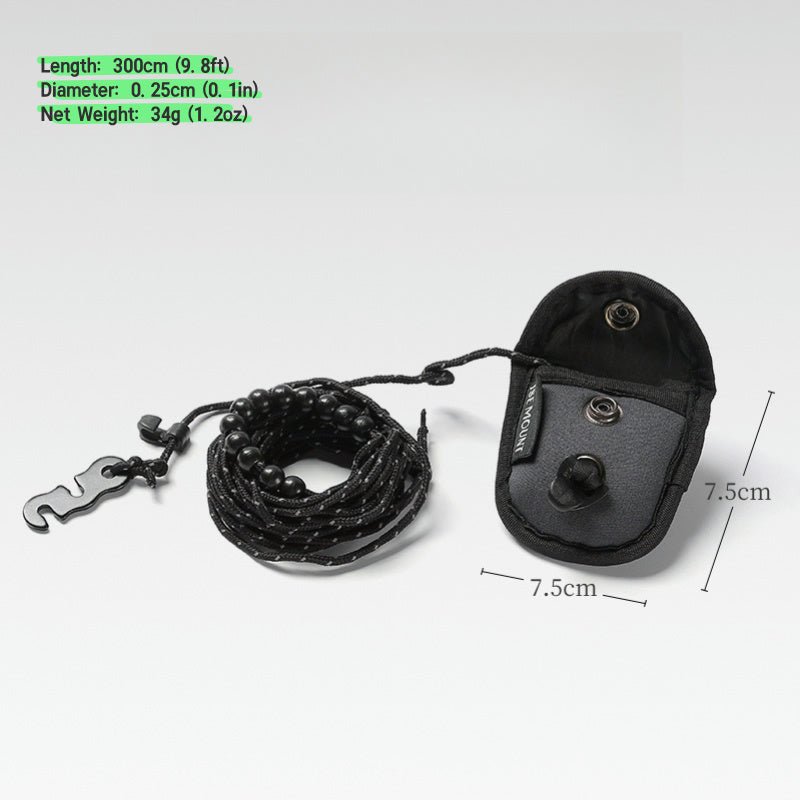 portable camping clothesline – 3m reflective, adjustable portable camping clothesline – 3m reflective, adjustable