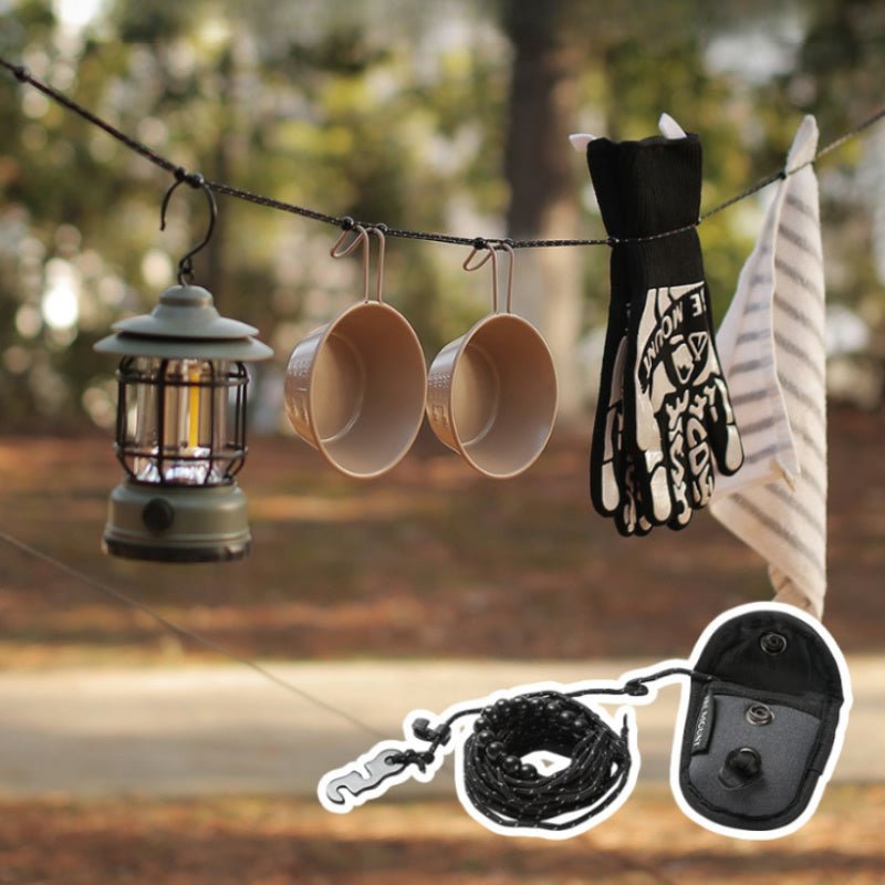 portable camping clothesline – 3m reflective, adjustable portable camping clothesline – 3m reflective, adjustable