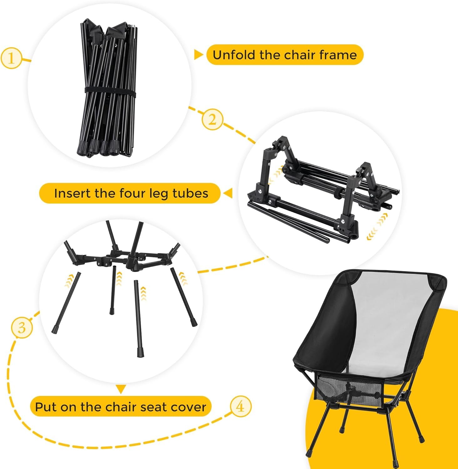 aluminum camping chair with storage bag, 400lb capacity, roomier & compact folding chairs for adults, lightweight & portable for backpacking, camping, fishing, hiking aluminum camping chair with storage bag, 400lb capacity, roomier & compact folding chairs for adults, lightweight & portable for backpacking, camping, fishing, hiking