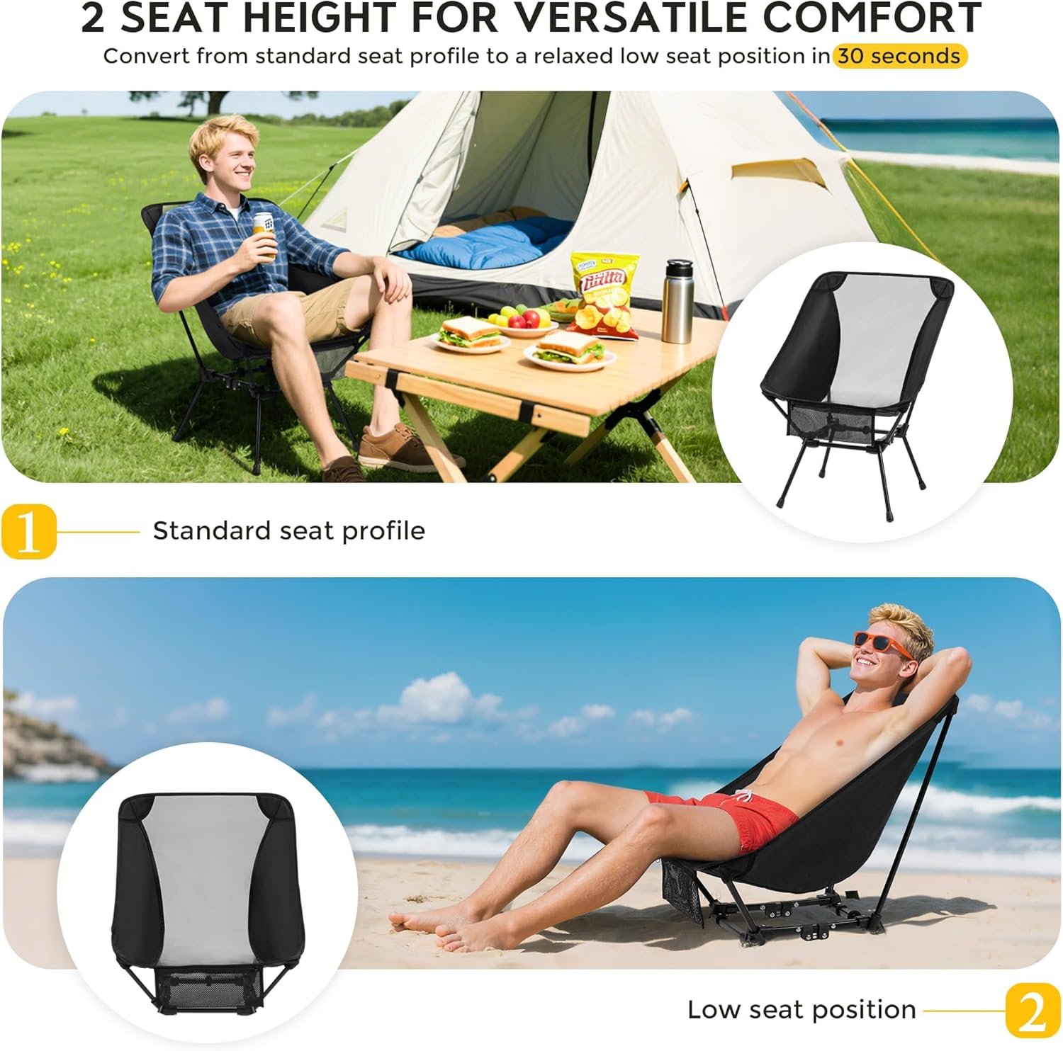aluminum camping chair with storage bag, 400lb capacity, roomier & compact folding chairs for adults, lightweight & portable for backpacking, camping, fishing, hiking aluminum camping chair with storage bag, 400lb capacity, roomier & compact folding chairs for adults, lightweight & portable for backpacking, camping, fishing, hiking