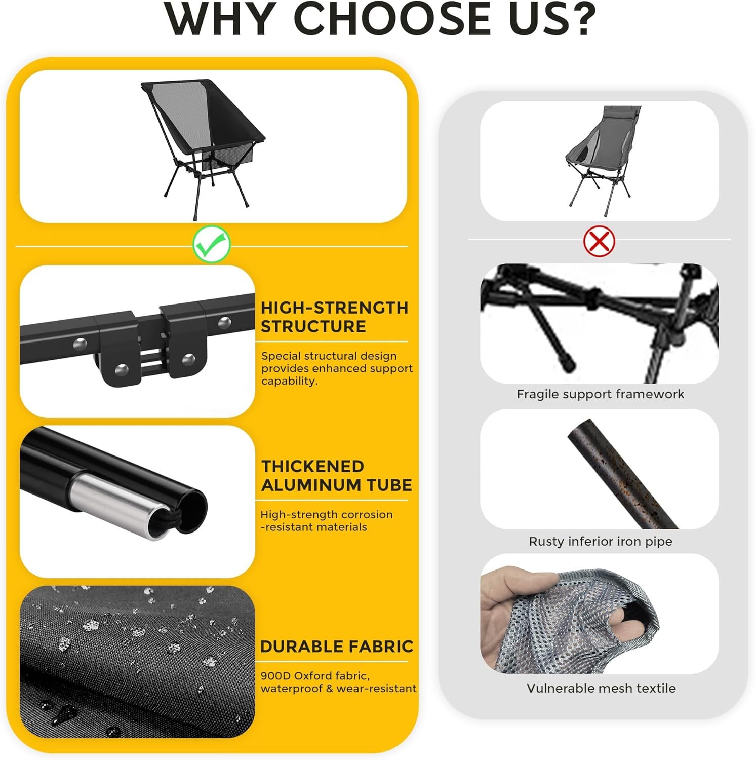 aluminum camping chair with storage bag, 400lb capacity, roomier & compact folding chairs for adults, lightweight & portable for backpacking, camping, fishing, hiking aluminum camping chair with storage bag, 400lb capacity, roomier & compact folding chairs for adults, lightweight & portable for backpacking, camping, fishing, hiking